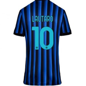 Futbalový dresy Inter Milan 2025-26 Domáci Lautaro Martinez #10– Dámsky Krátky Rukáv