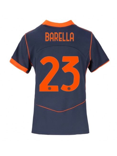 Futbalový dresy Inter Milan 2025-26 Tretí Nicolo Barella #23 Dámsky – Krátky Rukáv 1 Futbalový dresy Inter Milan 2025-26 Tretí Nicolo Barella #23 Dámsky – Krátky Rukáv
