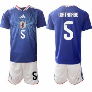 Fußball-Set Japan Heim WM 2026 – Tsuyoshi Watanabe #5 Herren Trikot + Shorts