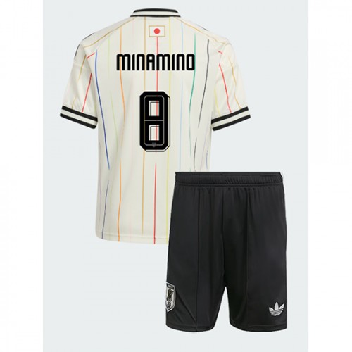 Futbalový dres Komplet Japonsko Vonkajší MS 2026 Takumi Minamino #8 Detský 1 Futbalový dres Komplet Japonsko Vonkajší MS 2026 Takumi Minamino #8 Detský