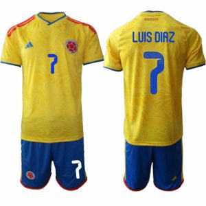 Futbalové dresy Kolumbie MS 2026 Luis Díaz #7 domácí pánský komplet