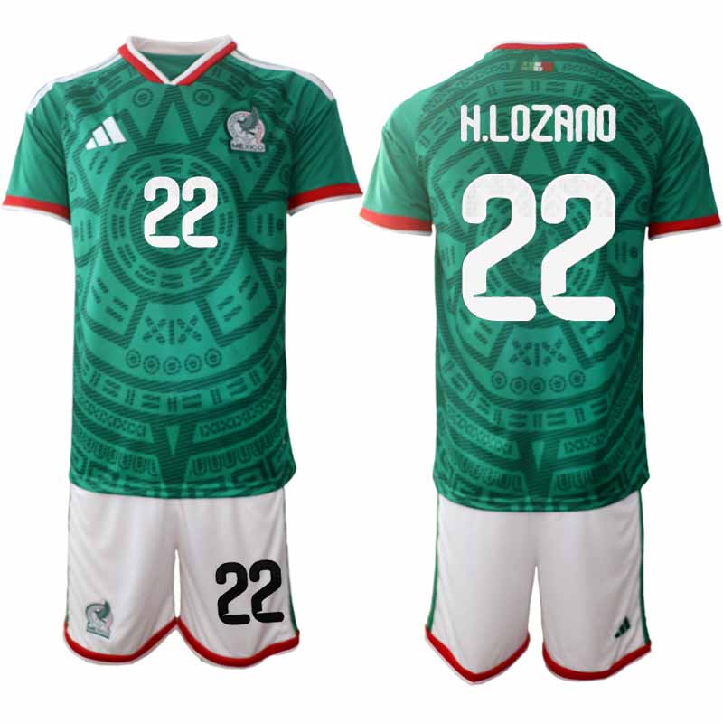 Voetbalshirt Mexico Thuis WK 2026 – Herenset Hirving Lozano 22 Voetbalshirt Mexico Thuis WK 2026 – Herenset Hirving Lozano 22