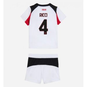 Futbalovy dres detsky Komplet AC Milan Samuele Ricci #4 2025-26 Preč