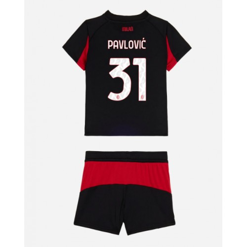 Futballtrikot Kindersatz AC Milan Strahinja Pavlovic #31 2025-26 Heim Futballtrikot Kindersatz AC Milan Strahinja Pavlovic #31 2025-26 Heim