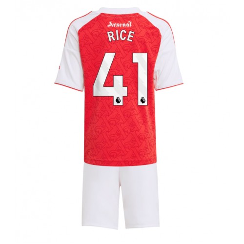 Voetbalshirts Kind Arsenal Declan Rice #41 2025-26 Thuis Sets 1 Voetbalshirts Kinder Arsenal Declan Rice #41 2025-26 Thuis Sets