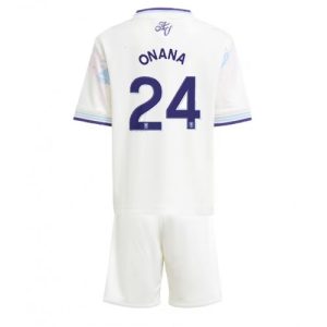 Detský Futbalový dres Aston Villa Amadou Onana #24 2025-26 Tretina Komplet
