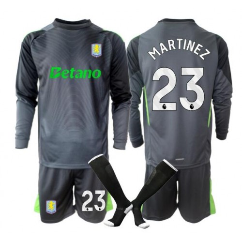 Detský Futbalový dres Aston Villa Emiliano Martinez #23 Brankarsky 2025-26 Dlhy Rukáv - Domáci Komplet 1 Detský Futbalový dres Aston Villa Emiliano Martinez #23 Brankarsky 2025-26 Dlhy Rukáv - Domáci Komplet
