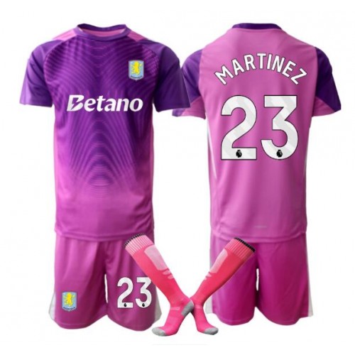 Detský futballový dres Aston Villa Emiliano Martinez #23 Brankarsky 2025-26 Tretina Komplet 1 Detský Futbalový dres Aston Villa Emiliano Martinez #23 Torhüter 2025-26 Komplett