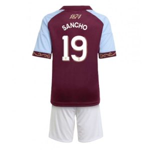 Voetbalshirt voor kinderen Compleet Aston Villa Jadon Sancho #19 2025-26 Thuis