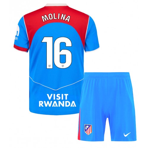 Voetbalshirts voor kinderen Atletico Madrid Nahuel Molina #16 2025-26 Laatste Deel Completen Voetbalshirts voor kinderen Atletico Madrid Nahuel Molina #16 2025-26 Laatste Deel Completen