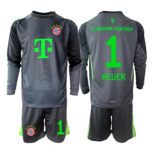 Futbalový dres pre deti Bayern Munich Manuel Neuer #1 Brankarsky 2025-26 Dlhy Rukáv - Preč 1 Futbalový dres pre deti Bayern Munich Manuel Neuer #1 Brankarsky 2025-26 Dlhy Rukáv - Preč