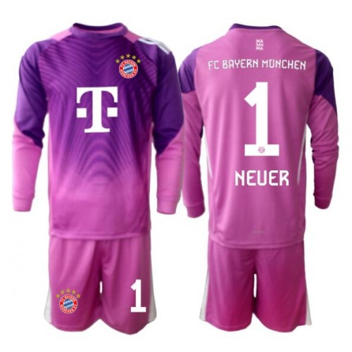 Futbalový dres pre deti Bayern Munich Manuel Neuer #1 Brankarsky 2025-26 Dlhy Rukáv - Tretina 1 Futbalový dres pre deti Bayern Munich Manuel Neuer #1 Brankarsky 2025-26 Dlhy Rukáv - Tretina