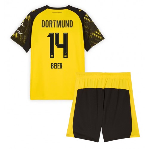 Kinder voetbaloutfit Borussia Dortmund Maximilian Beier #14 2025-26 Thuis Kinder voetbaloutfit Borussia Dortmund Maximilian Beier #14 2025-26 Thuis