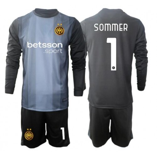 Kinder-Fußballtrikot Inter Mailand Yann Sommer #1 Torhüter 2025-26 Langarm - Heimtrikot Komplett Kinder-Fußballtrikot Inter Mailand Yann Sommer #1 Torhüter 2025-26 Langarm - Heimtrikot Komplett