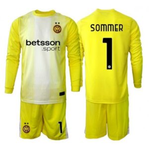 Detský Futbalový dres Inter Milan Yann Sommer #1 Brankarsky 2025-26 Dlhy Rukáv - Preč Komplet