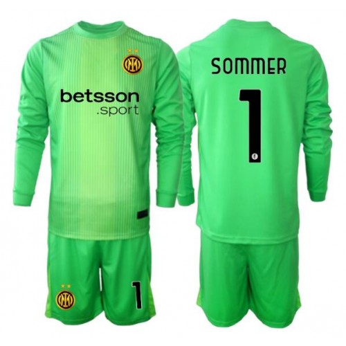 Detský Futbalový dres Inter Milan Yann Sommer #1 Brankarsky 2025-26 Dlhy Rukáv - Tretina Komplet 1 Detský Futbalový dres Inter Milan Yann Sommer #1 Brankarsky 2025-26 Dlhy Rukáv - Tretina Komplet