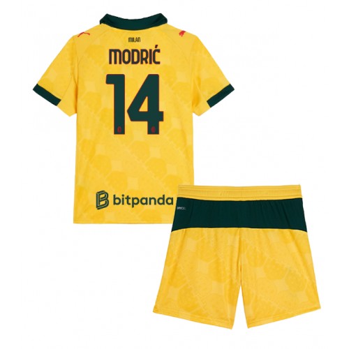 Kinder voetbalshirtenset AC Milan Luka Modric #14 2025-26 Derde Kinder voetbalshirtenset AC Milan Luka Modric #14 2025-26 Derde