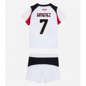 Futbalovy dres detsky Komplet AC Milan Santiago Gimenez #7 2025-26 Preč