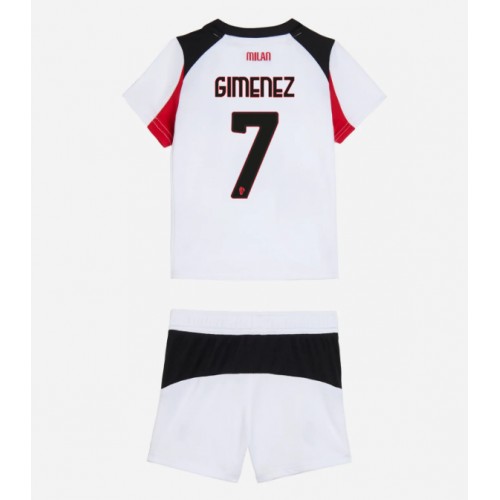 "Futbalovy dres detsky Komplet AC Milan Santiago Gimenez #7 2025-26 Preč 1" Voetbalshirt kind Komplet AC Milan Santiago Giménez #7 2025-26 Vooruit