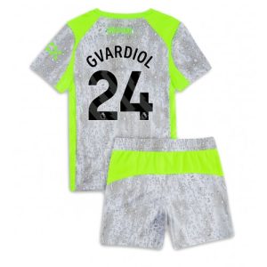 Futbalový pre deti Komplet Manchester City Josko Gvardiol #24 2025-26 Tretina