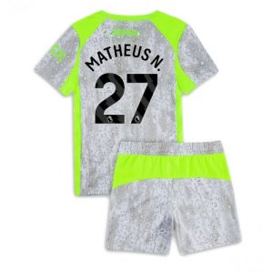 Futbalový pre deti Komplet Manchester City Matheus Nunes #27 2025-26 Tretina