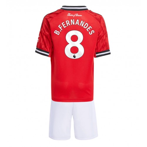 Voetbalset voor kinderen Manchester United Bruno Fernandes #8 2025-26 Thuis Voetbalset voor kinderen Manchester United Bruno Fernandes #8 2025-26 Thuis