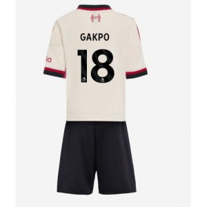 Futbalové dresy pre deti Liverpool Cody Gakpo #18 2025-26 Preč Komplety