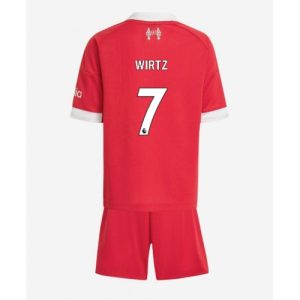 Futbalové dresy pre deti Liverpool Florian Wirtz #7 2025-26 Domáci Komplety