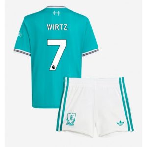 Futbalové dresy pre deti Liverpool Florian Wirtz #7 2025-26 Tretina Komplety