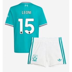 Detské Futbalové dresy Liverpool Giovanni Leoni #15 2025-26 Tretina Komplety