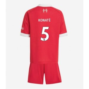 Detské Futbalové dresy Liverpool Ibrahima Konate #5 2025-26 Domáci Komplety