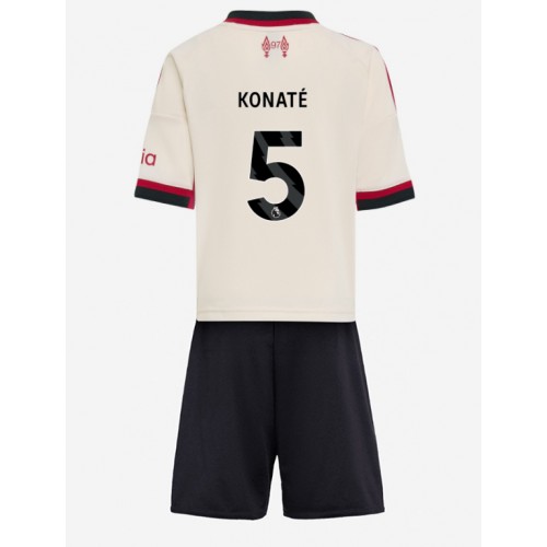 Kinder-Fußballtrikots Liverpool Ibrahima Konate #5 2025-26 Vorne Komplettsets 1 Kinder-Fußballtrikots Liverpool Ibrahima Konate #5 2025-26 Auswärtssets