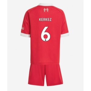 Detské Futbalové dresy Liverpool Milos Kerkez #6 2025-26 Domáci Komplety