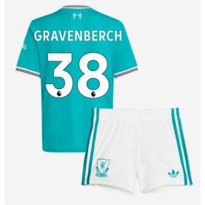 Detské Futbalové dresy Liverpool Ryan Gravenberch #38 2025-26 Tretina Komplety