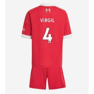 Liverpool Kinder Voetbal Dressen Virgil van Dijk #4 2025-26 Thuis Sets