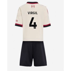 Futbalové dresy pre deti Liverpool Virgil van Dijk #4 2025-26 Preč Komplety
