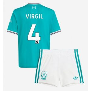 Futbalové dresy pre deti Liverpool Virgil van Dijk #4 2025-26 Tretina Komplety