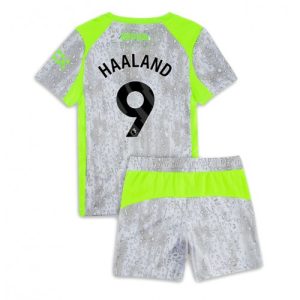 Detský Futbalový dres Manchester City Erling Haaland #9 2025-26 Tretina Komplet