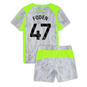 Detský Futbalový dres Manchester City Phil Foden #47 2025-26 Tretina Komplet
