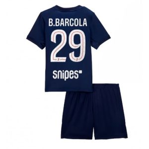 Detský Futbalový dres Komplet Paris Saint-Germain Bradley Barcola #29 2025-26 Domáci