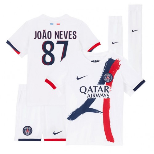 Detský Futbalový dres Komplet Paris Saint-Germain Joao Neves #87 2025-26 Preč 1 Detský Futbalový dres Komplet Paris Saint-Germain Joao Neves #87 2025-26 Preč
