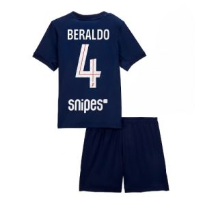 Detský Futbalový dres Komplet Paris Saint-Germain Lucas Beraldo #4 2025-26 Domáci