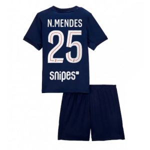 Detský Futbalový dres Komplet Paris Saint-Germain Nuno Mendes #25 2025-26 Domáci