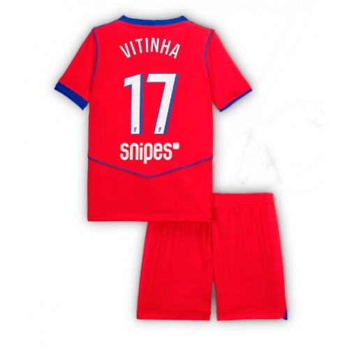 Detský Futbalový dres Komplet Paris Saint-Germain Vitinha #17 2025-26 Tretina 1 Detský Futbalový dres Komplet Paris Saint-Germain Vitinha #17 2025-26 Tretina