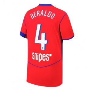 Pánske Futbalové dres Paris Saint-Germain Lucas Beraldo #4 2025-26 Tretina