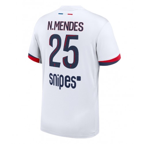 Heren Voetbalshirt Paris Saint-Germain Nuno Mendes #25 2025-26 Voorraad 1 Heren Voetbalshirt Paris Saint-Germain Nuno Mendes #25 2025-26 Uit