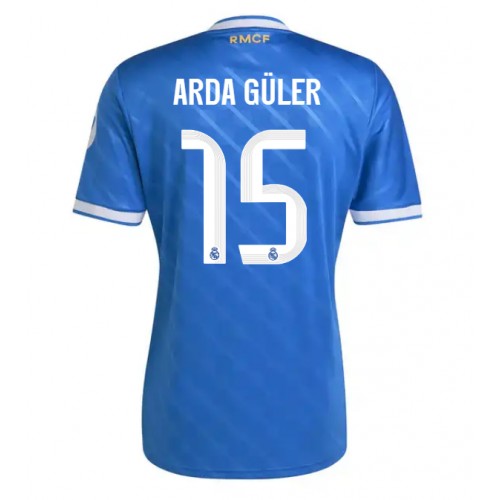 Fußballtrikot Real Madrid Arda Guler #15 2025-26 Drittel 1 Fussballtrikot Real Madrid Arda Guler #15 2025-26 Drittel