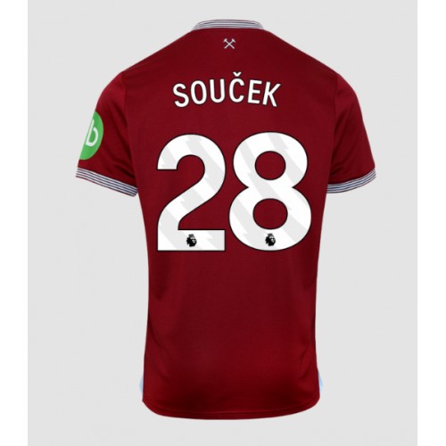 Voetbalshirt West Ham United Tomas Soucek #28 2025-26 Thuis Voetbalshirt West Ham United Tomas Soucek #28 2025-26 Thuis