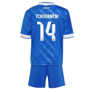 Lacne Futbalové dres pre deti Real Madrid Aurelien Tchouameni #14 2025-26 Tretina (+ trenírky)