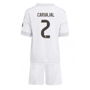 Lacne Futbalové dres pre deti Real Madrid Daniel Carvajal #2 2025-26 Domáci (+ trenírky)